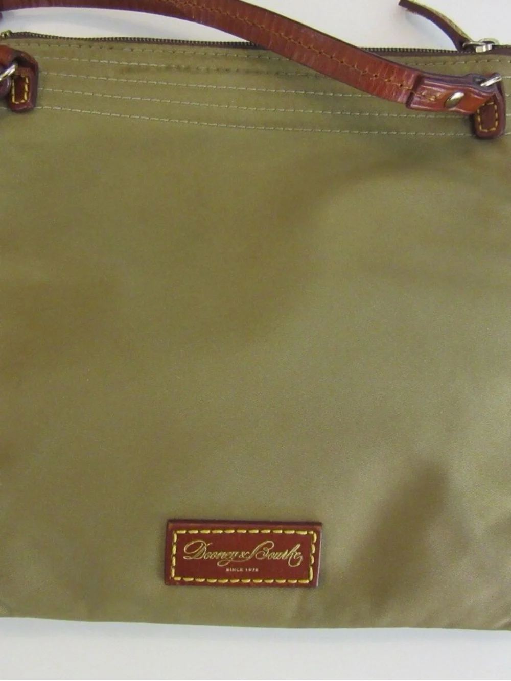 Olive Green Dooney & Bourke Crossbody  Bag with Brown Trim